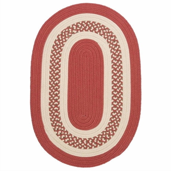 12' x 15' Red and White Reversible Oval Handcrafted Accent Area Rug