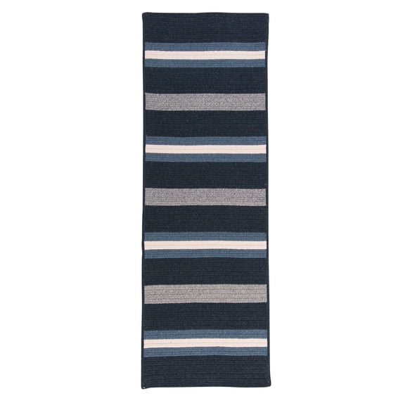 MD29R024X144S Elmdale Runner - Navy 2x12 Rug, 75% Polypropylene/25% Wool - Runner (Rectangle).