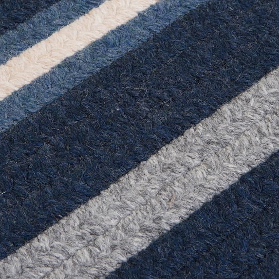 Colonial Mills 2' x 16' Navy and Gray Striped Reversible Rectangular Area Throw Rug Runner