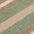 thumbnail image 1 of 2.5' x 9' Green and Brown All Purpose Handmade Reversible Rectangle Mudroom Area Throw Rug Runner, 1 of 2