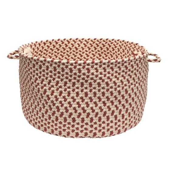 EM79A018X018 Elmwood - Rosewood 18"x18"x12" Basket, 90% Polypropylene/10% Wool - Round.