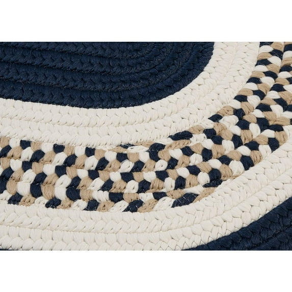 FB52R132X132 Flowers Bay - Navy 11' round Rug, 100% Polypropylene - Round.