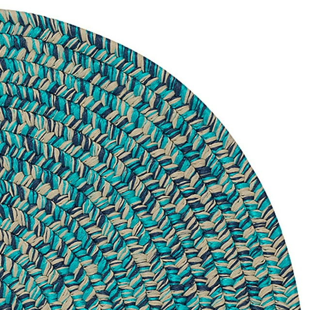 Colonial Mills  Flibustier Bright Indoor/ Outdoor Braided Oval Area Rug Turquoise 9X12 9' x 12' Oval