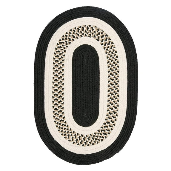 FB41R120X120 Flowers Bay - Black 10 round Rug, 100% Polypropylene - Round.