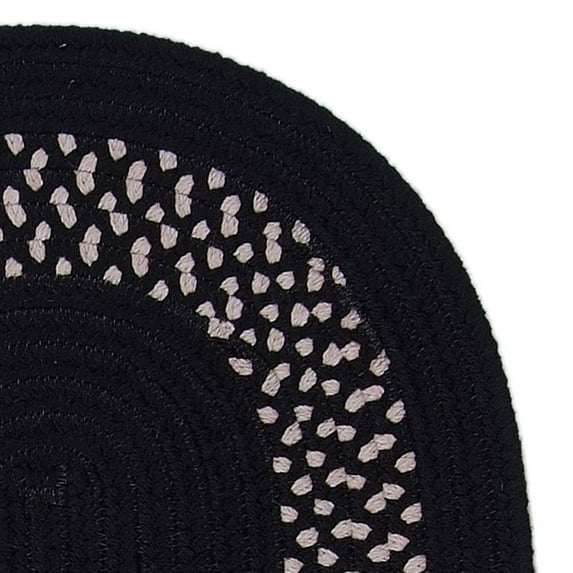 GN50R006X009 Grano - Black 6"x9" Sample Rug, 75% Polypropylene/ 25% Wool - Oval.