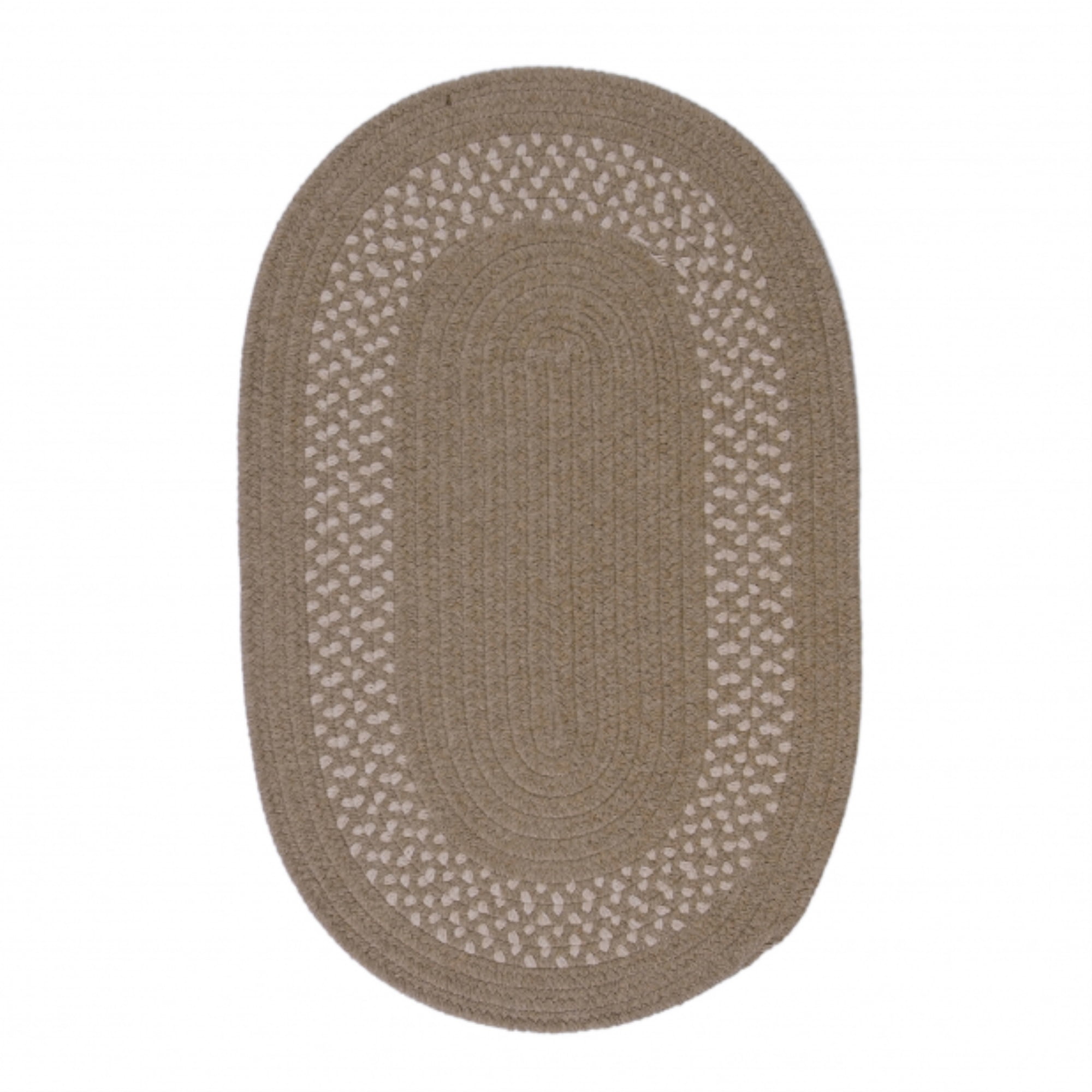 Colonial Mills Grano Indoor Wool Blend Braided Rug Mocha 5X7 5' x 8' Oval