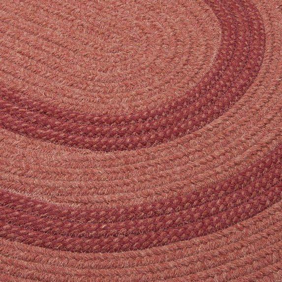 Colonial Mills 4' Cedar Red Round Modern Braided Area Throw Rug