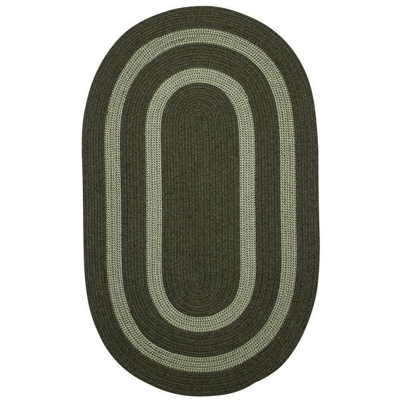Colonial Mills 2' x 4' Moss Green Oval Modern Braided Area Throw Rug