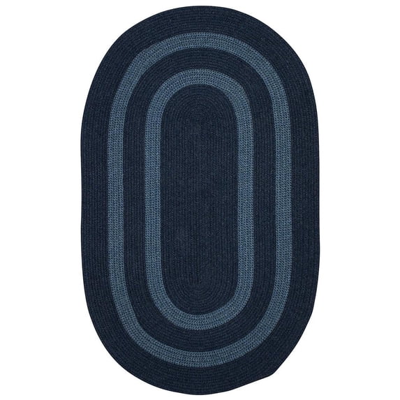Colonial Mills 2' x 10' Navy Blue Oval Modern Braided Area Throw Rug