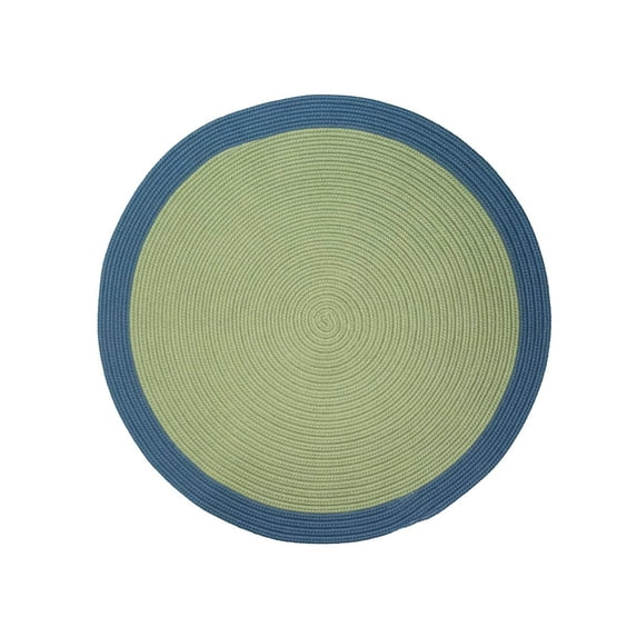 Colonial Mills Green and Blue Handcrafted Reversible Bordered Round Door Mat 45" x 45"