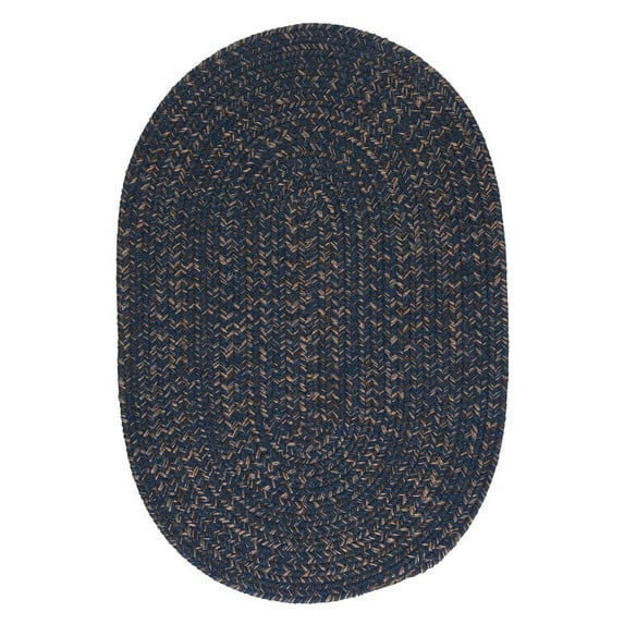 HY59R048X072 Hayward - Navy 4'x6' Rug, 75% Polypropylene/25% Wool - Oval.