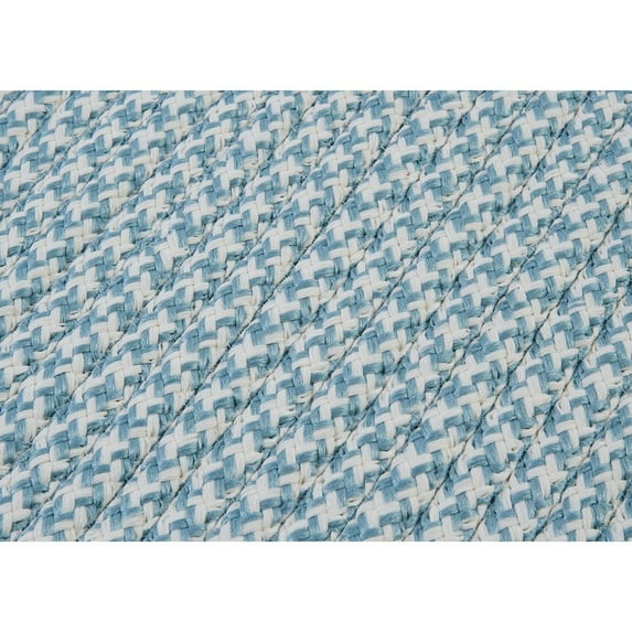 Colonial Mills 2.5' x 15' Sky Blue and White Reversible Rectangular Handcrafted Runner Rug