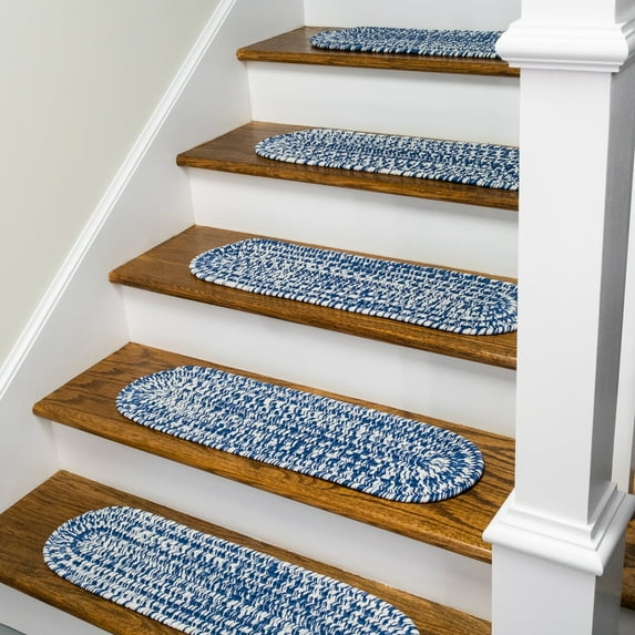 Colonial Mills SET-4 Howell Tweed Reversible Machine Washable Stair Treads - 8"x28" (SET 4) Jasmine