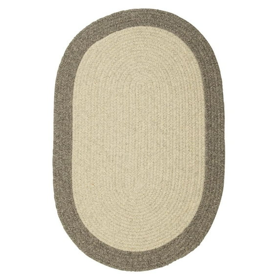 HN21R024X120 Hudson - Light Gray 2'x10' Rug, 100% All-Natural Wool - Runner (Oval).