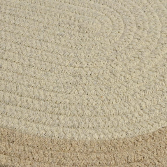 10' Tortilla Brown and Beige Reversible Round Area Throw Rug
