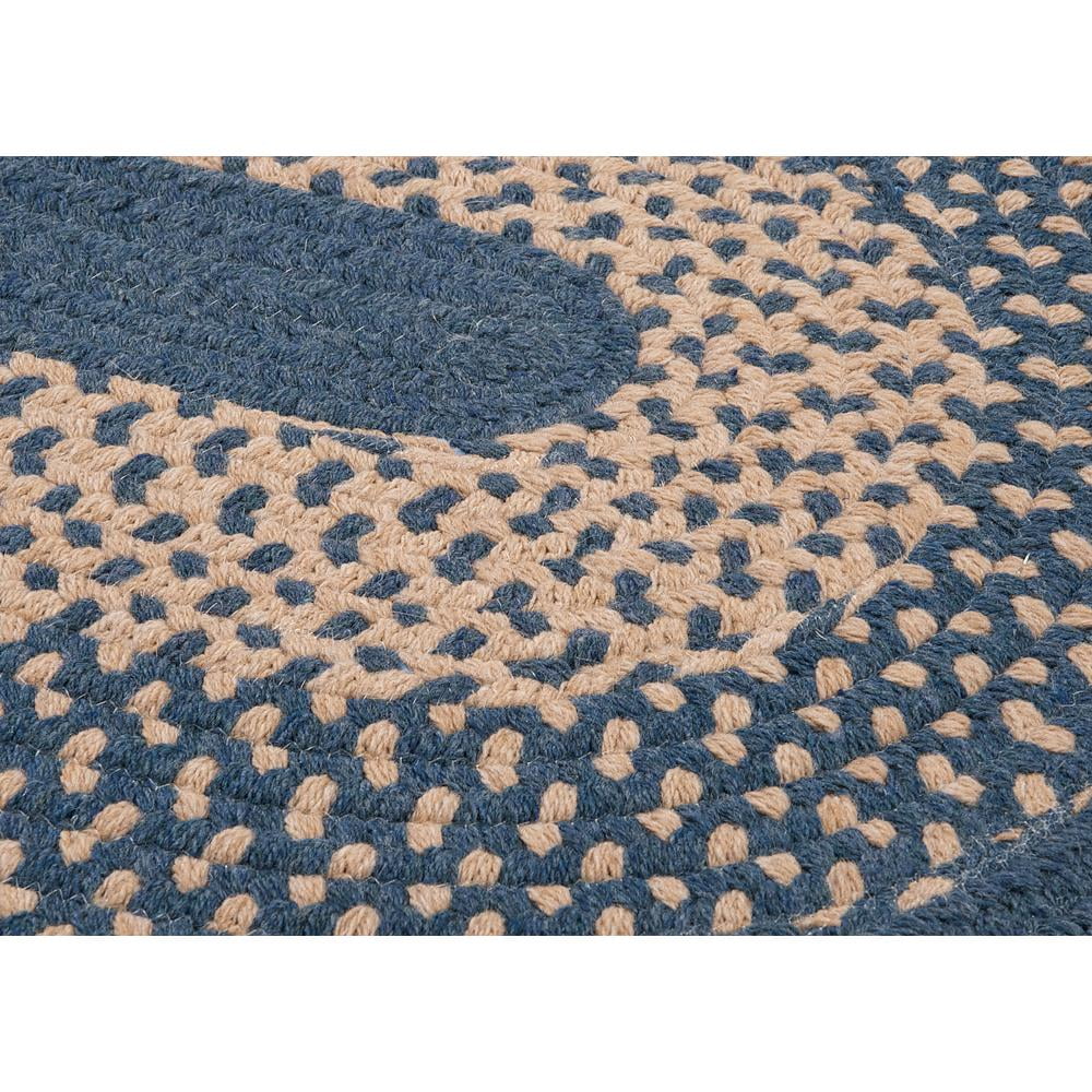 Handmade Federal Blue Braided Wool Blend 5' x 7' Oval Rug