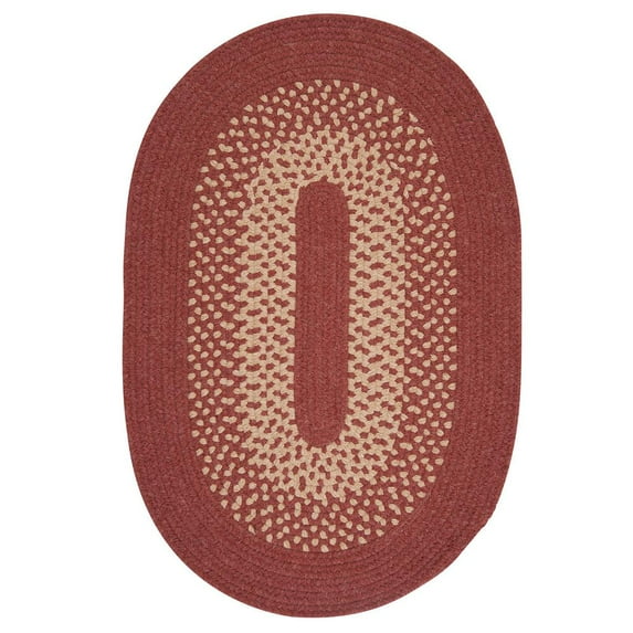 Colonial Mills 2' x 3' Red and Beige Reversible Oval Area Throw Rug