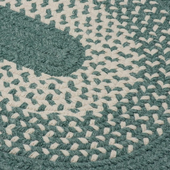 Colonial Mills 9' Teal Blue and White Reversible Round Area Throw Rug