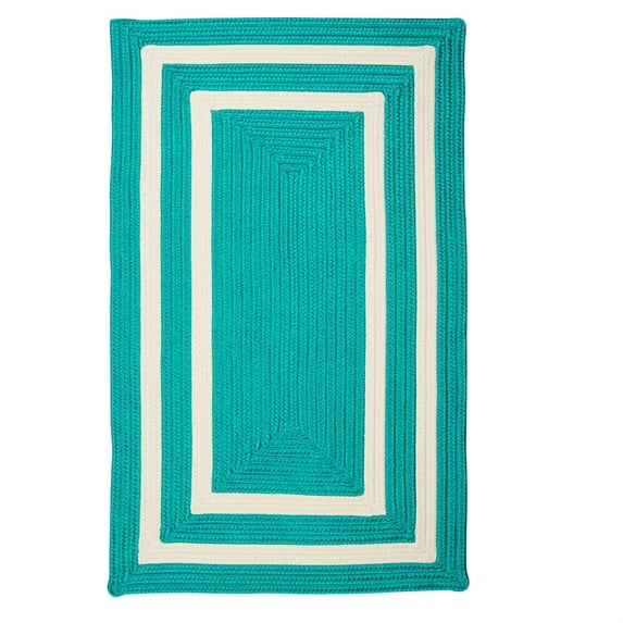 Colonial Mills 2' x 10' Aqua Blue Rectangular Modern Braided Area Throw Rug