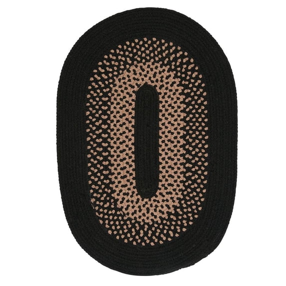 MD44R024X120 Madison - Jet Black 2'x10' Rug, 75% Polypropylene/25% Wool - Runner (Oval).