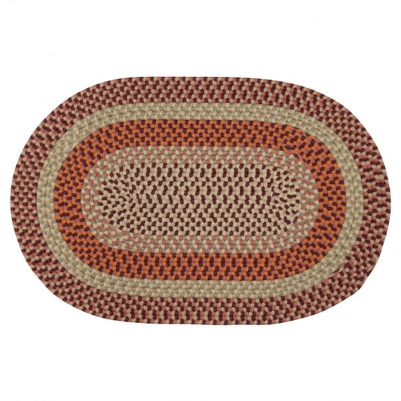 Colonial Mills 10' x 14' Red and Gray All Purpose Handcrafted Reversible Oval Outdoor Area Throw Rug