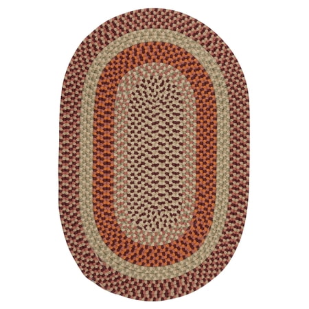 Colonial Mills 14' x 18' Red and Gray All Purpose Handcrafted Reversible Oval Outdoor Area Throw Rug