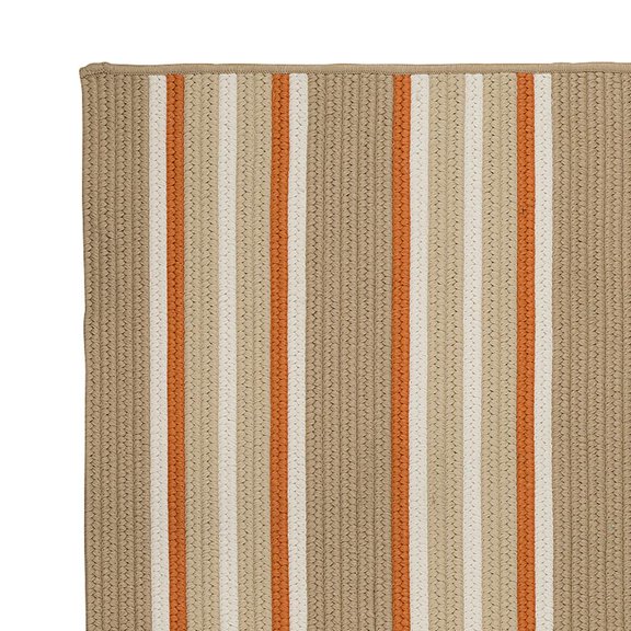 Colonial Mills Beige and Orange Striped Handcrafted Reversible Door Mat 22" x 34"
