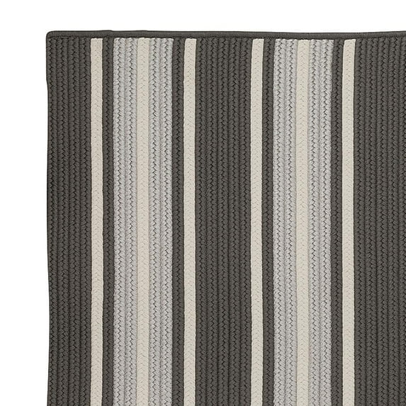 Colonial Mills Gray and White Striped Handcrafted Reversible Door Mat 40" x 60"