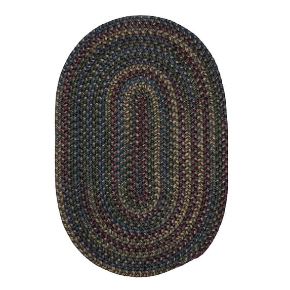 4' Gray and Blue Braided Round Area Throw Rug