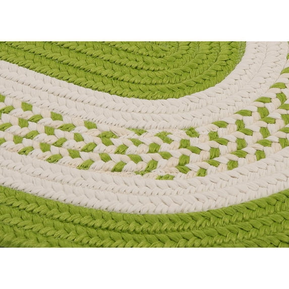 Colonial Mills 11' Lime Green and White Reversible Round Handcrafted Accent Area Rug