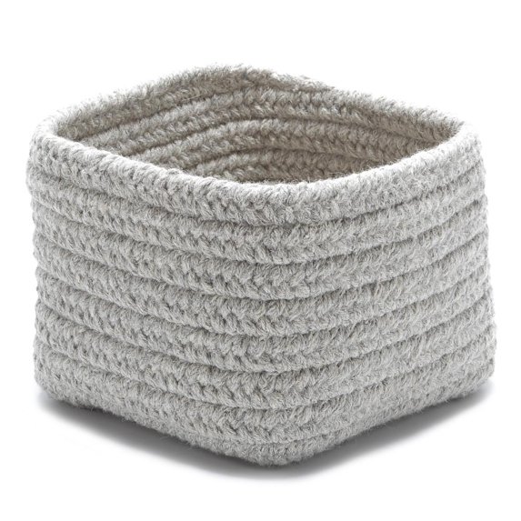 AT31A011X008S Natural Shelf Square Storage - Light Gray 11"x11"x8" Basket, 100% All-Natural Wool - Square .
