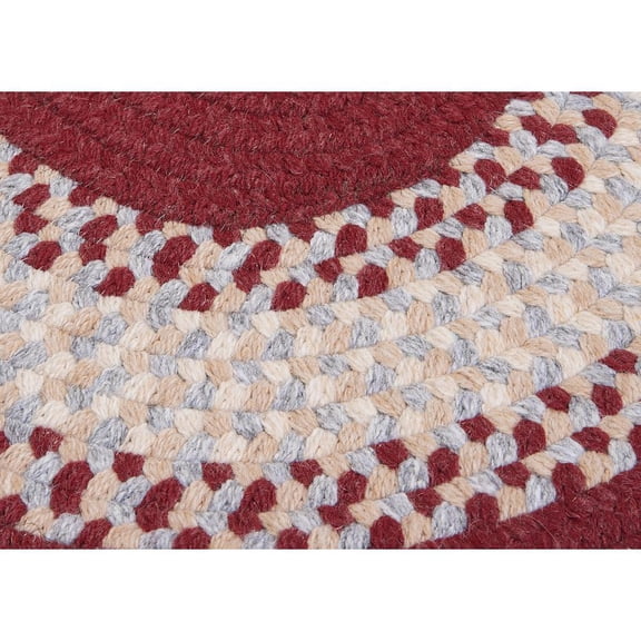 Colonial Mills 9' x 12' Red, Gray and Beige Braided Oval Reversible Throw Rug