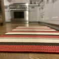 thumbnail image 1 of Colonial Mills 2' x 11' Red and Ivory Striped Handcrafted Reversible Rectangular Area Throw Rug, 1 of 4
