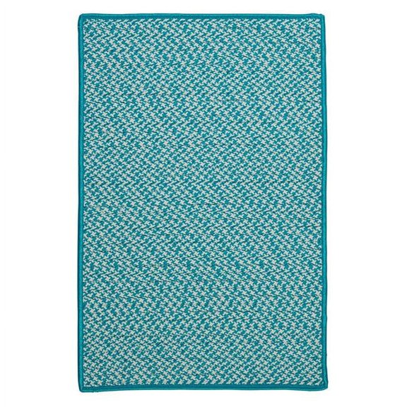 Outdoor Houndstooth Tweed - Turquoise 9' square-Existing Item-Rug-OT57R108X108S