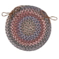 thumbnail image 1 of 15"  Brown, Blue and Red Handmade Braided Chair Pad, 1 of 2