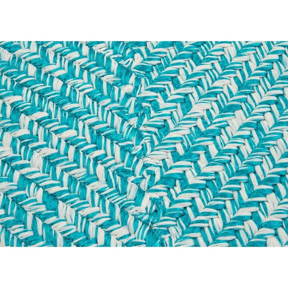 Colonial Mills Ocean's Edge Braided Indoor/ Outdoor Area Rug Aqua Splash 12' x 15' 12' x 15' White, Teal Rectangle