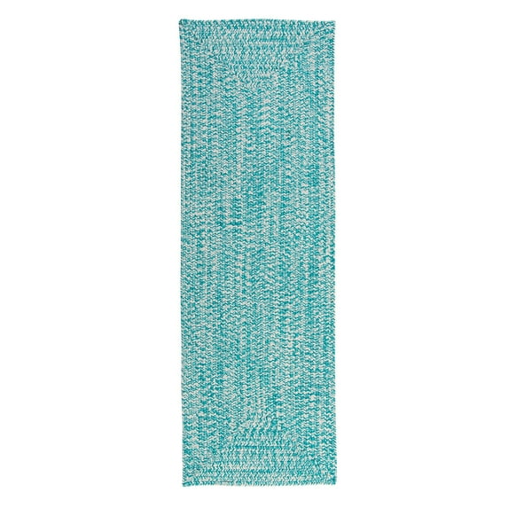 Colonial Mills Ocean's Edge Braided Indoor/ Outdoor Area Rug Aqua Splash 2' x 6' Runner 6' Runner Beige Rectangle