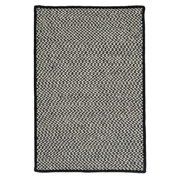Colonial Mills 2' x 4' Black and White Handmade Braided Rectangular Area Throw Rug