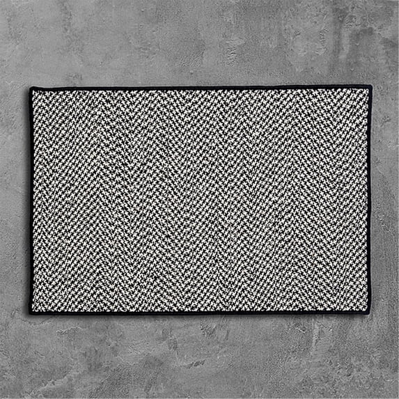 OT49R120X120S Outdoor Houndstooth Tweed - Black 10 square Rug, 100% Polypropylene - Square.