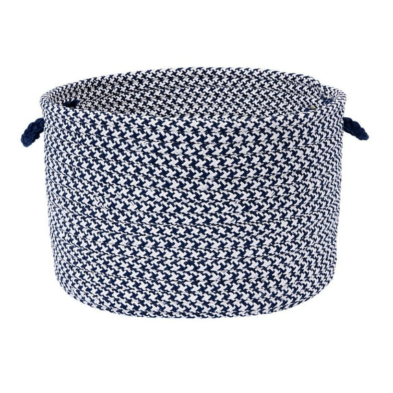 Colonial Mills Outdoor Houndstooth Tweed Storage Basket - 18 diam. x 12 in.