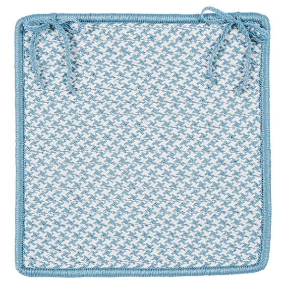 Colonial Mills Set of 4 Baby Blue Handmade Braided Chair Pad 15"