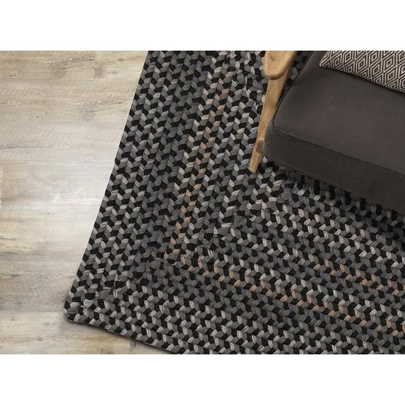 PT88R108X144R Pinto - Black 9x12 Rug, 70% Polypropylene/30% Wool - Rectangle.