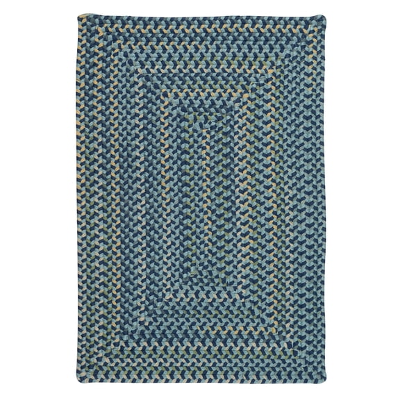 10' x 13' Pale and Navy Blue All Purpose Handcrafted Reversible Rectangular Area Throw Rug