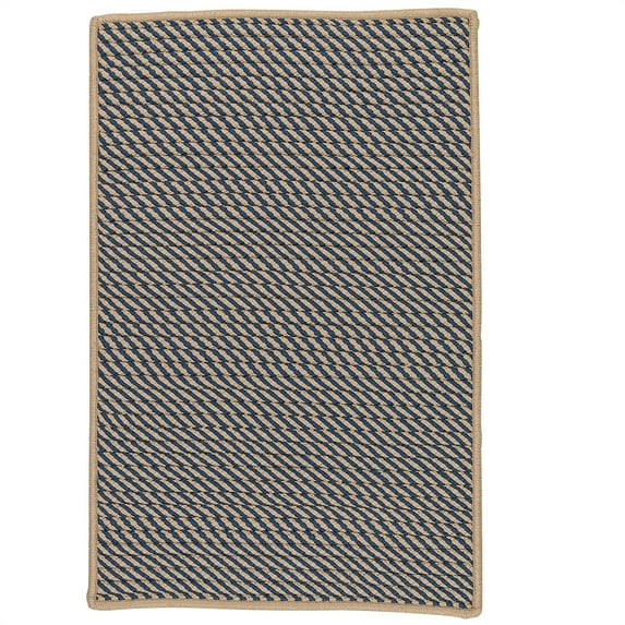 Colonial Mills 8' x 8' Blue and Beige Handcrafted Square Area Throw Rug