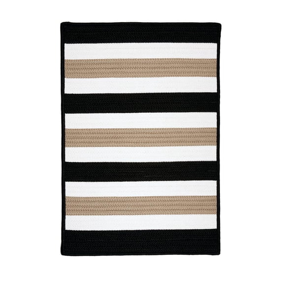 Colonial Mills 2' x 9' black and Brown Hand Rectangular Striped Rug Runner