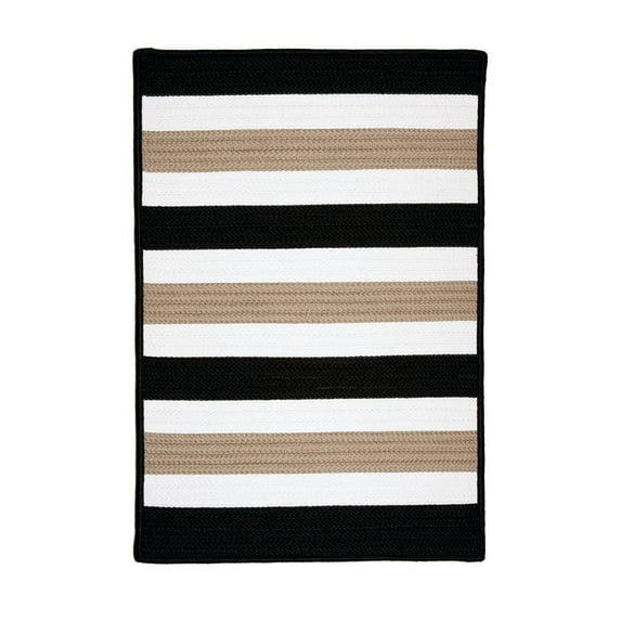 PO49R036X036S Portico - Sharp Black 3' square Rug, 100% Polypropylene - Square.