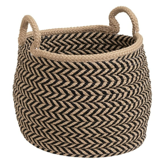 Colonial Mills Prevé Indoor/Outdoor Basket - Taupe & Black 15"x15"x15"