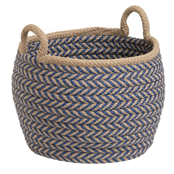 Colonial Mills Prevé Indoor/Outdoor Basket - Taupe & Blue 12"x12"x12"