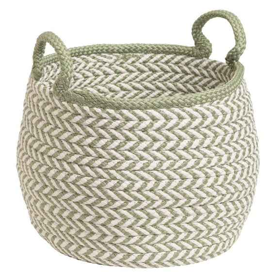 Colonial Mills Prevé Indoor/Outdoor Basket - White & Green 12"x12"x12"