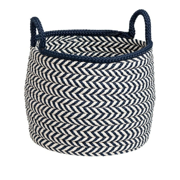 Colonial Mills Prevé Indoor/Outdoor Basket - White & Navy 18"x18"x17"